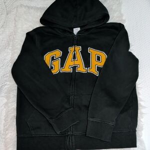 GAP Kids Black Hoodie with Bold Yellow Lettering